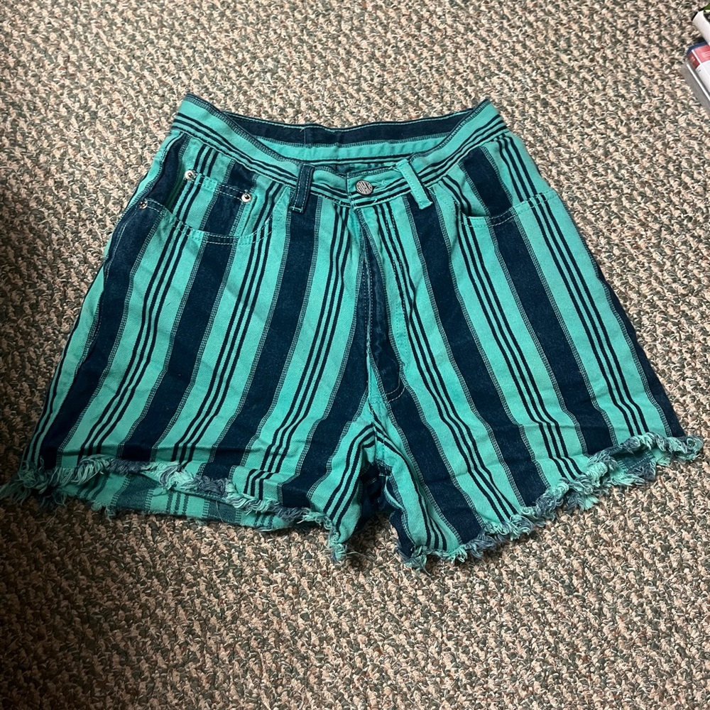 Striped Teal Women's Shorts